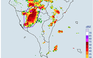 快訊》15：27氣象局針對高雄、屏東發布大雷雨警示訊息
