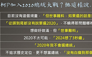 「世事難料！」 柯文哲是否參選2020大選經典語錄