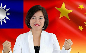 這是要選哪國議員？ 參選人競選看版青天白日並列五星旗