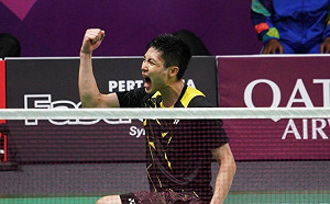 羽球／不敵丹麥好手 周天成法國公開賽首輪爆冷出局