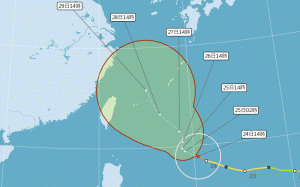 潭美已成強颱  是否襲台關鍵在周二