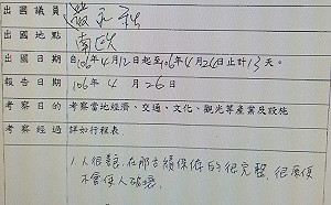 奇文！竹縣議員南歐考察心得四行錯5字  網友諷「小學聯絡簿」
