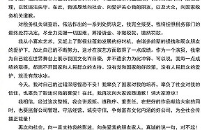 將全力補繳8.8億人民幣稅款  范冰冰：深感羞愧、內疚  對不起！