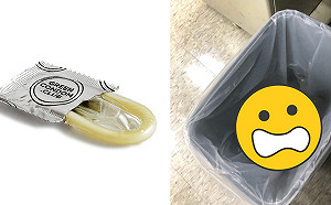 嚇暈！公司垃圾桶驚見「用過套套」 她尖叫後卻笑了