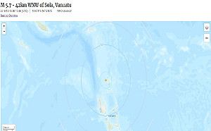 友邦萬那杜規模5.7強震 未發布海嘯警報