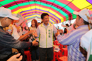 為市議員站台 林佳龍：佳龍、佳微都連任