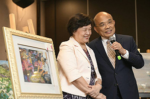蘇貞昌偕畫家妻放閃  允諾為新北藝術家創造舞台