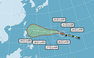 強颱玉兔持續增強  氣象局：是否襲台下周一是關鍵