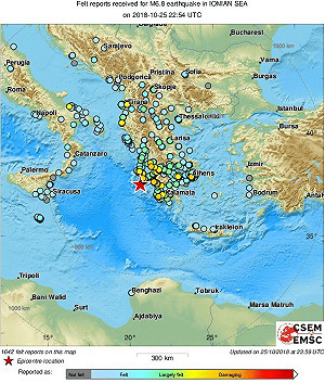 New！希臘愛奧尼亞海6.8強震  7國一起搖