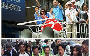 王不見王？掃街拜票狹路相逢  賴揆和朱立倫嘉市擦身而過