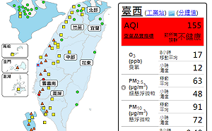 風速弱擴散差 西半部三測站發布紅害警戒