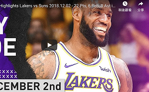 NBA／湖人打爆太陽  詹皇提早收工：喜歡讓替補多上場(影)