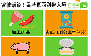 非洲豬瘟》別再心存僥倖！帶這些東西入境真的會被罰錢