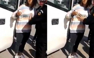 (影) 新疆日常？男警安檢竟摸年輕女子胸部多次