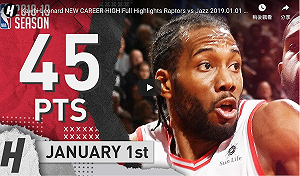 NBA／可愛45分生涯新高　暴龍贏得新年首勝(影)