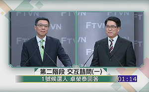 黨魁辯論》卓榮泰重申去蔣化、管案立場  游盈隆不以為然地笑了