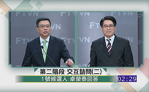 黨魁辯論》游盈隆質疑對手政見篇幅少 卓榮泰反嗆：把黨員當路人甲嗎