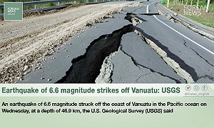 6.6地震突襲太平洋島國萬那杜  道路裂大縫