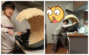 食神是你？超狂「炒飯衝浪」翻鍋照瘋傳　網友全都跪了