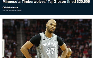 對裁判比中指 NBA對吉布生加罰76萬元