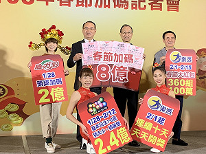 彩券春節加碼起跑　威力彩今加2億　頭獎上看2.5億