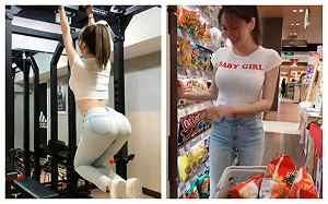 中國網紅逛超市展露好曲線 網友：有這種女友會短命！