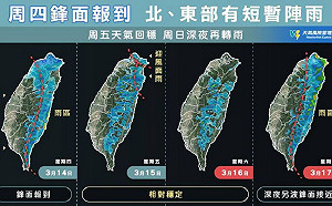 白色情人節鋒面報到！一張圖看懂週末雨怎麼下