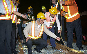 改善山海線瓶頸 林佳龍視察台鐵成功追分段工程