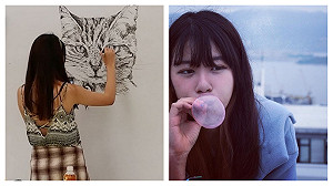 女大生白板前隨手塗鴉超會畫　本尊現身充滿仙氣一夕爆紅