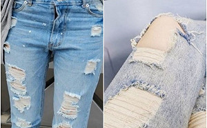超黑暗！「破洞牛仔褲」製作過程曝光…網嚇喊：不敢買了