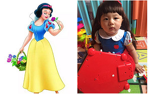 媽媽「把兒子扮成白雪公主」Q炸　網友：最萌的白雪公主