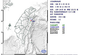 凌晨地牛又翻身！震央花蓮秀林 芮氏規模3.3