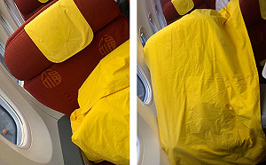 機上被子顏色跟座椅神搭成「死亡組合」 網笑瘋：很莊嚴