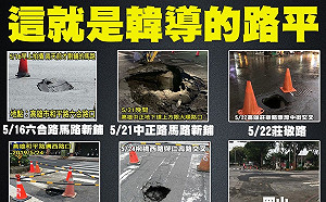 韓國瑜路平專案再現「破洞」  網友統計高雄1個月內5處破洞