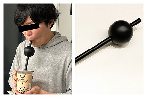 哪家的珍奶有這麼大顆珍珠？「爆吸管」照片在網路爆紅