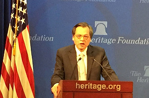 陳明通華府演說  籲中國放棄一國兩制對台框架