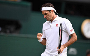 [影]費德瑞擊敗對手  創紀錄17度挺進溫網男單16強