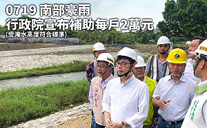 高雄719水災政院補助2萬元 陳其邁南台視導防汛