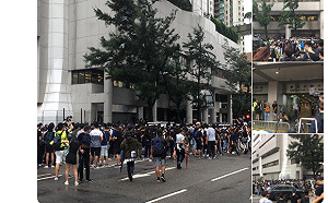 港反送中44人被控暴動罪開庭  黑潮湧現法院聲援