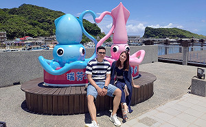 七夕月限定！深澳漁港Q版魷魚合照秀甜蜜