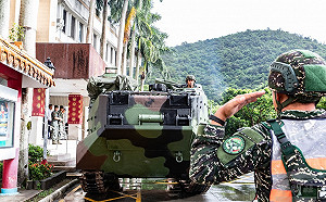 防範強颱「利奇馬」 陸戰隊AAV-7預置蘇澳防災