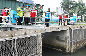 面臨白鹿威脅 黃偉哲坐鎮防災視察抽水站