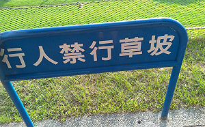 幸福水漾公園「行人禁行草坡」 韓粉展現素質「無視標語」