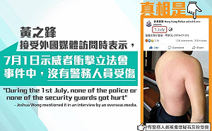 反送中》港警PO紅腫照駁黃之鋒 網友諷「獨立調查還警察公道」