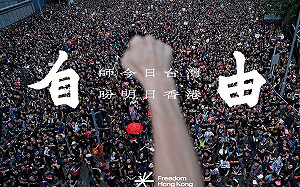 香港豎起我國國旗 對抗中國如同「吸血鬼見到十字架」