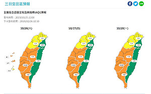 中南部、金馬空品橘色警戒 傍晚至晚間恐達紅害