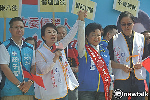 替沈智慧站台 盧秀燕批「對手」沒服務、酸蔡英文不敢拿國旗