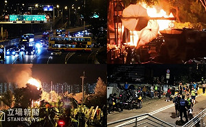 港府拒談條件 中大示威者深夜再封路燒廢車陸續撤離