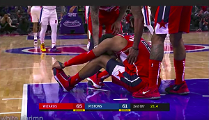 NBA／蛋蛋的哀傷！八村壘鼠蹊部受傷　當場倒地不起(影)