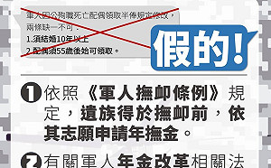 年輕飛官配偶無法領取撫卹金？國防部：這是假消息